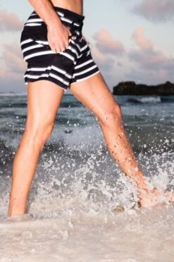 5" Swim Trunks (Black Cream Stripe)(5 Swim Trunks Black Cream Stripe) 7 5" Swim Trunks (Black Cream Stripe)(5 Swim Trunks Black Cream Stripe) -SAME FAHION STORE 00048thepolf