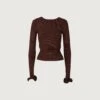 Ruffle Hem Sweater (Chocolate Brown)(Ruffle Hem Sweater Chocolate Brown) 2 Ruffle Hem Sweater (Chocolate Brown)(Ruffle Hem Sweater Chocolate Brown) -SAME FAHION STORE 02.14.25 043
