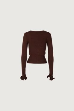 Ruffle Hem Sweater (Chocolate Brown)(Ruffle Hem Sweater Chocolate Brown) 15 Ruffle Hem Sweater (Chocolate Brown)(Ruffle Hem Sweater Chocolate Brown) -SAME FAHION STORE 02.14.25 044