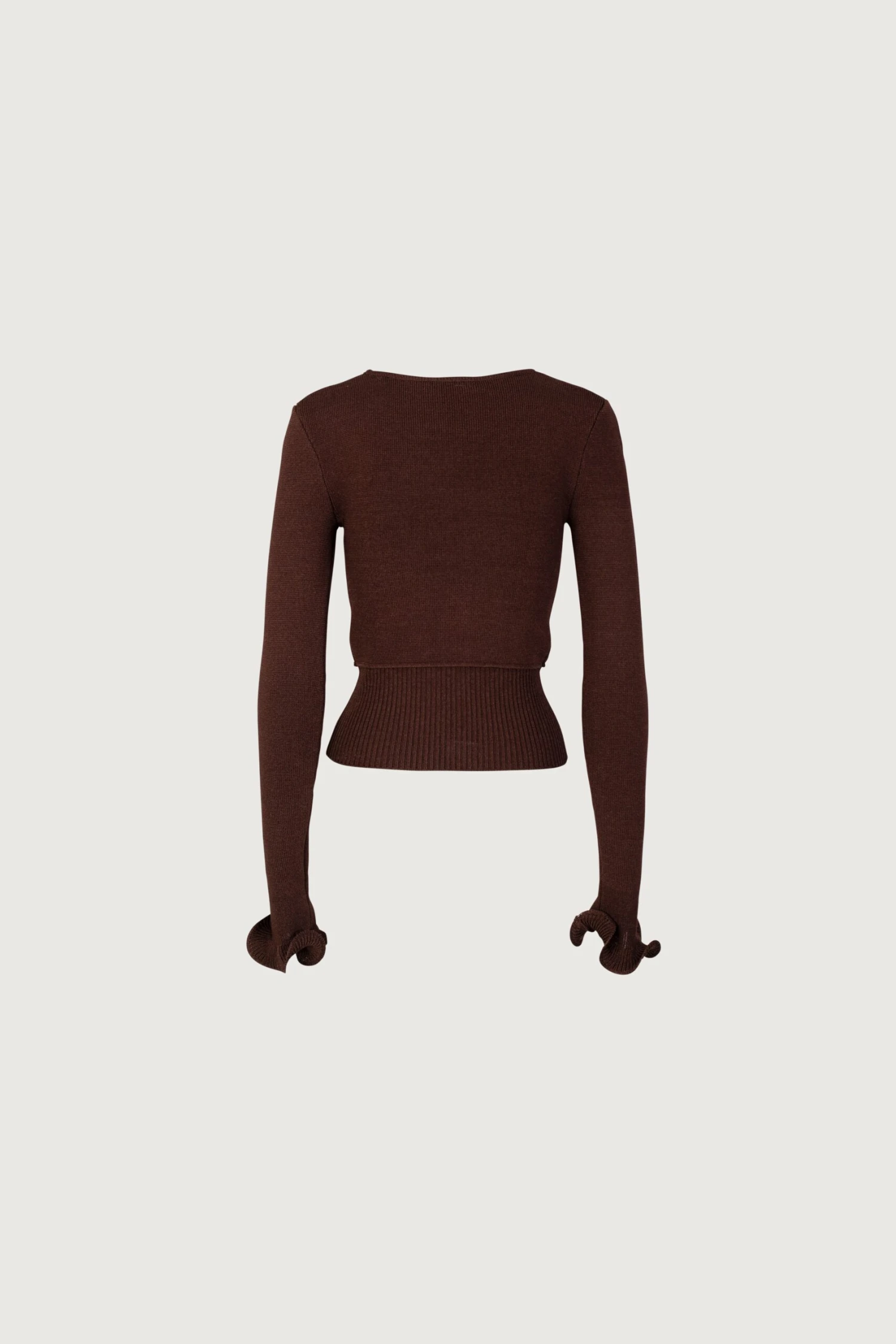 Ruffle Hem Sweater (Chocolate Brown)(Ruffle Hem Sweater Chocolate Brown) 9 Ruffle Hem Sweater (Chocolate Brown)(Ruffle Hem Sweater Chocolate Brown) - Image 7