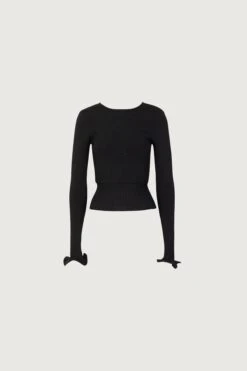 Ruffle Hem Sweater (Black)(Ruffle Hem Sweater Black)