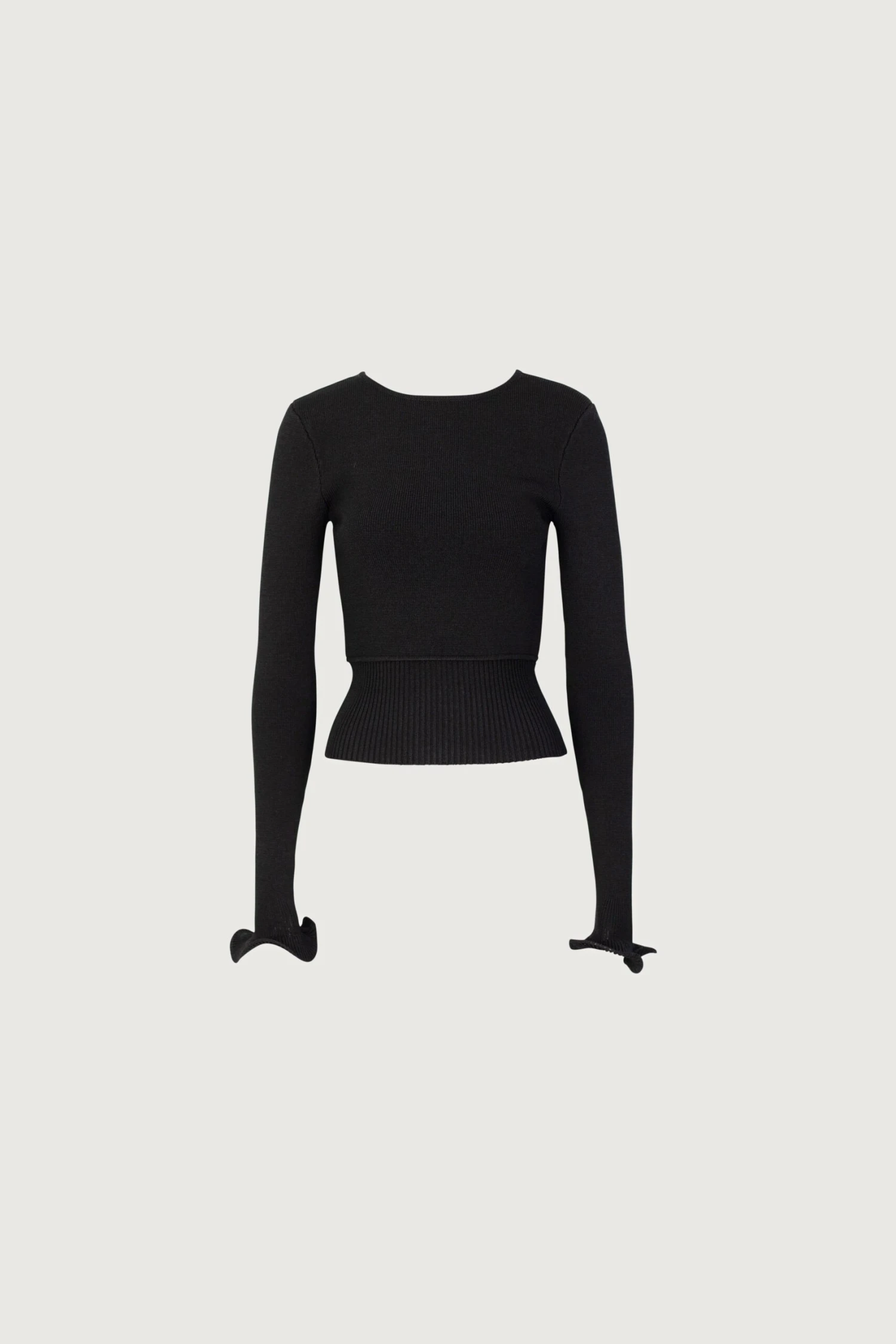Ruffle Hem Sweater (Black)(Ruffle Hem Sweater Black) 3 Ruffle Hem Sweater (Black)(Ruffle Hem Sweater Black)