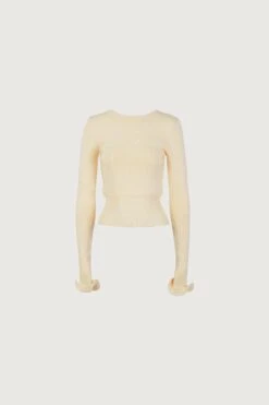 Ruffle Hem Sweater (Cream)(Ruffle Hem Sweater Cream)