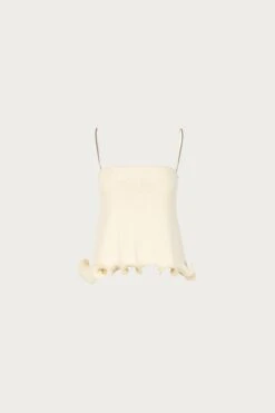 Ruffle Hem Tank Top (Cream)(Ruffle Hem Tank Top Cream)