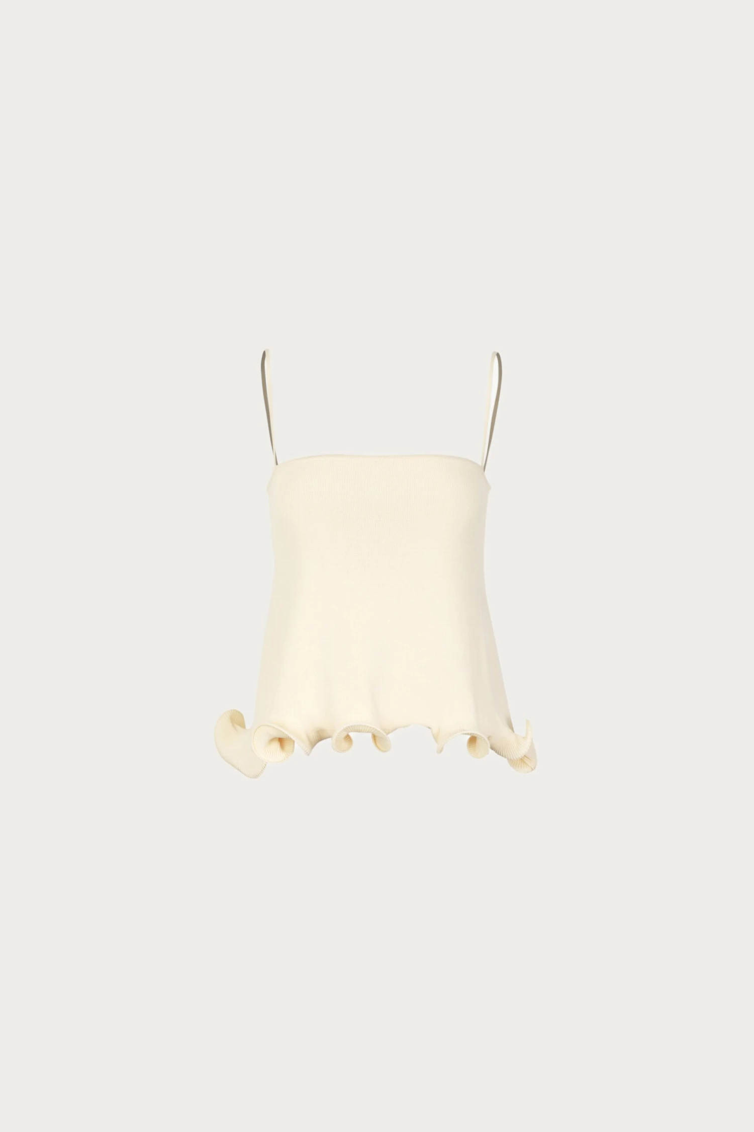 Ruffle Hem Tank Top (Cream)(Ruffle Hem Tank Top Cream) 3 Ruffle Hem Tank Top (Cream)(Ruffle Hem Tank Top Cream)