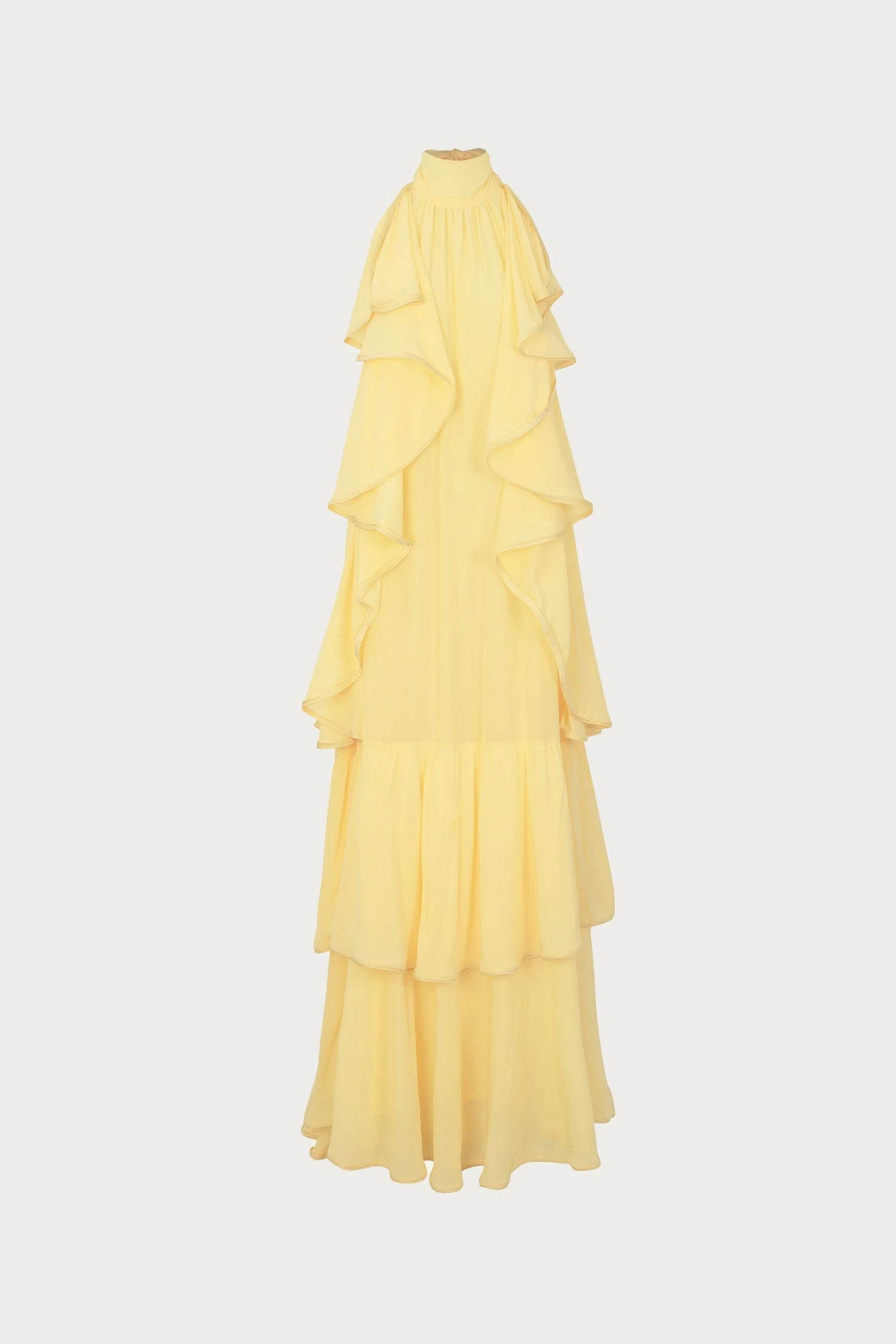 Layered Chiffon Gown (Butter Yellow)(Layered Chiffon Gown Butter Yellow) 3 Layered Chiffon Gown (Butter Yellow)(Layered Chiffon Gown Butter Yellow)