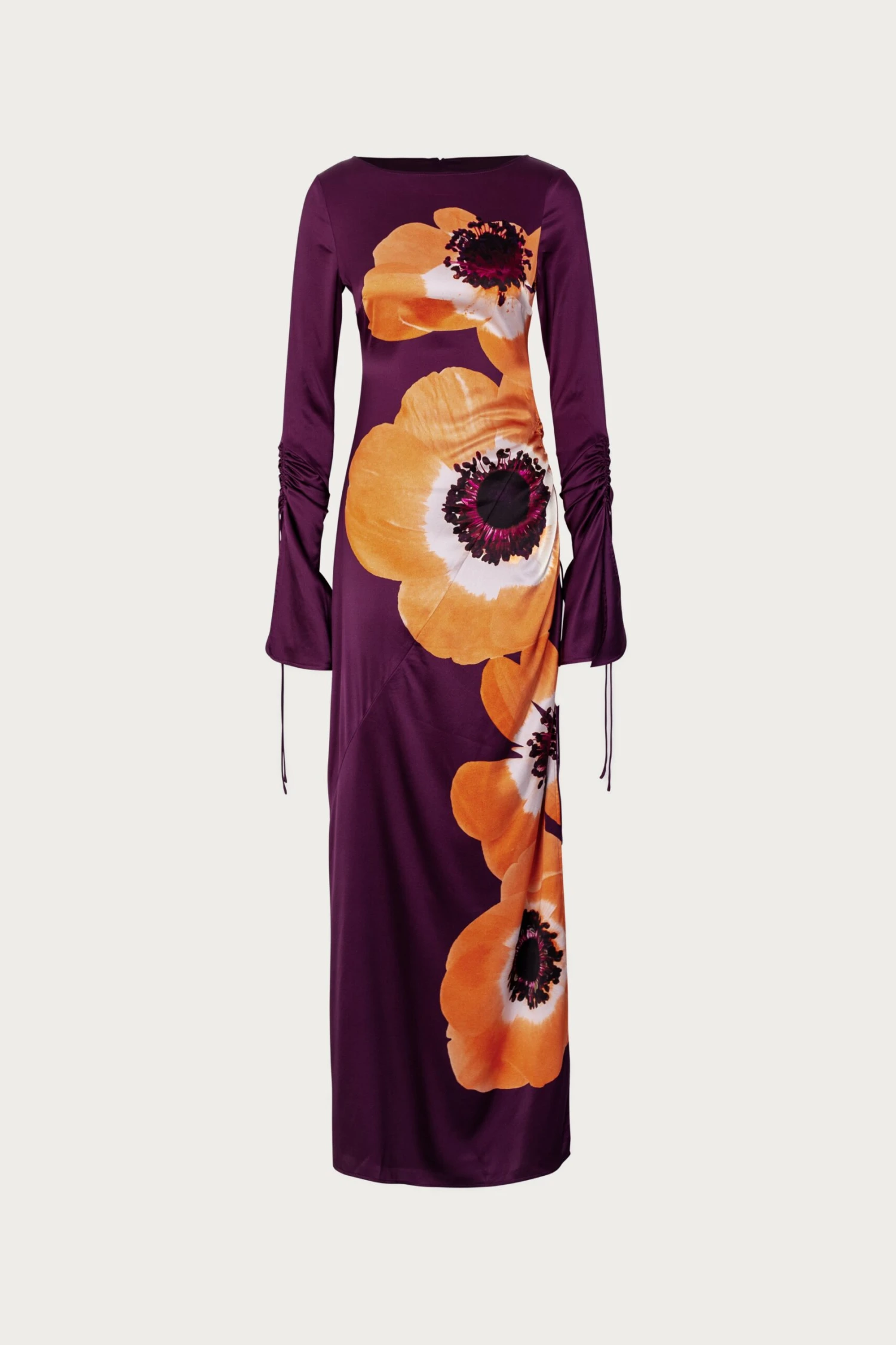 Silk Floral Gown (Purple/Peach)(Silk Floral Gown Purple Peach) 3 Silk Floral Gown (Purple/Peach)(Silk Floral Gown Purple Peach)