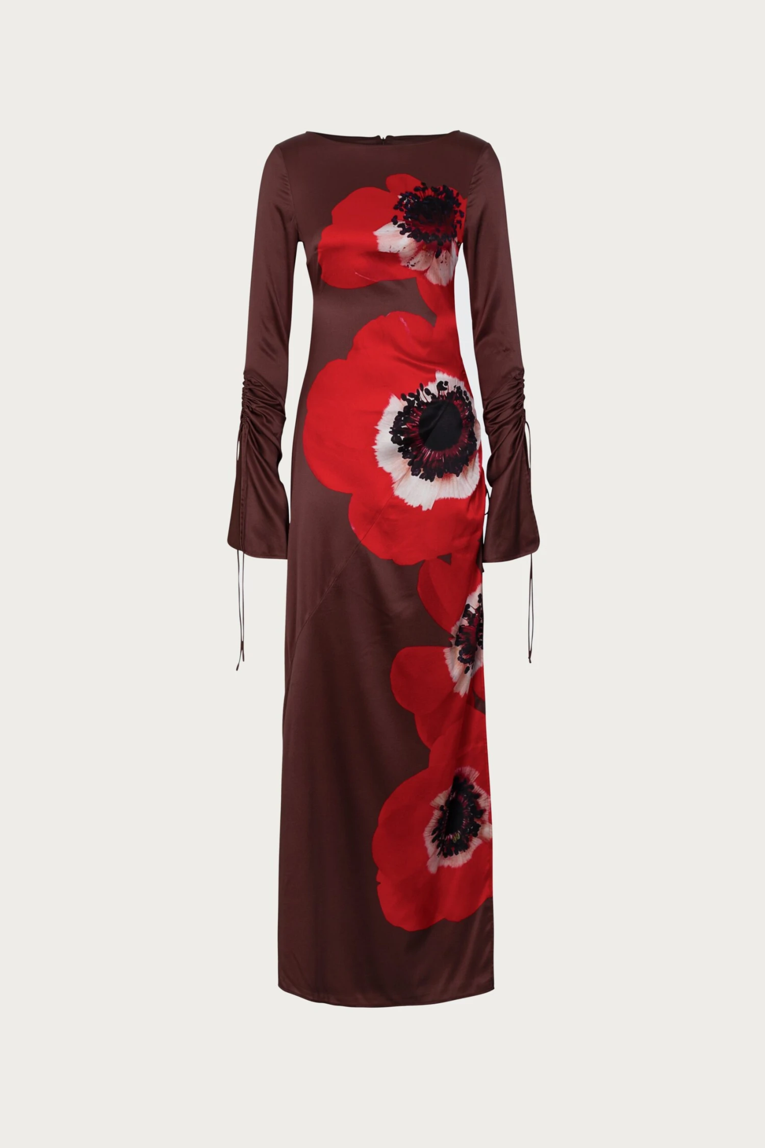 Silk Floral Gown (Brown/Red)(Silk Floral Gown Brown Red) 3 Silk Floral Gown (Brown/Red)(Silk Floral Gown Brown Red)