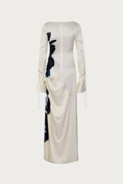 Silk Floral Gown (Cream/Navy)(Silk Floral Gown Cream Navy) 13 Silk Floral Gown (Cream/Navy)(Silk Floral Gown Cream Navy) -SAME FAHION STORE 02.14.25 213