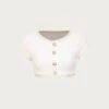 The Grace Top (Faux Suede White/Cream)(The Grace Top Faux Suede White Cream) -SAME FAHION STORE 04.07.25 230