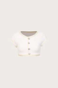 The Grace Top (Faux Suede White/Cream)(The Grace Top Faux Suede White Cream)