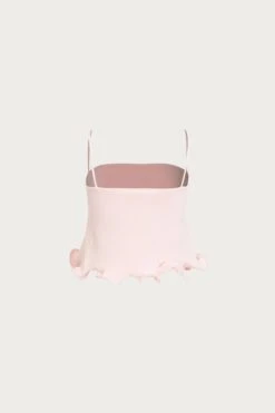 Ruffle Hem Crop Top (Pale Pink)(Ruffle Hem Tank Top Pale Pink) -SAME FAHION STORE 05.11.25 436
