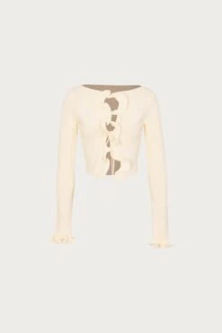 Ruffle Hem Top (Cream)(Ruffle Hem Top Cream)