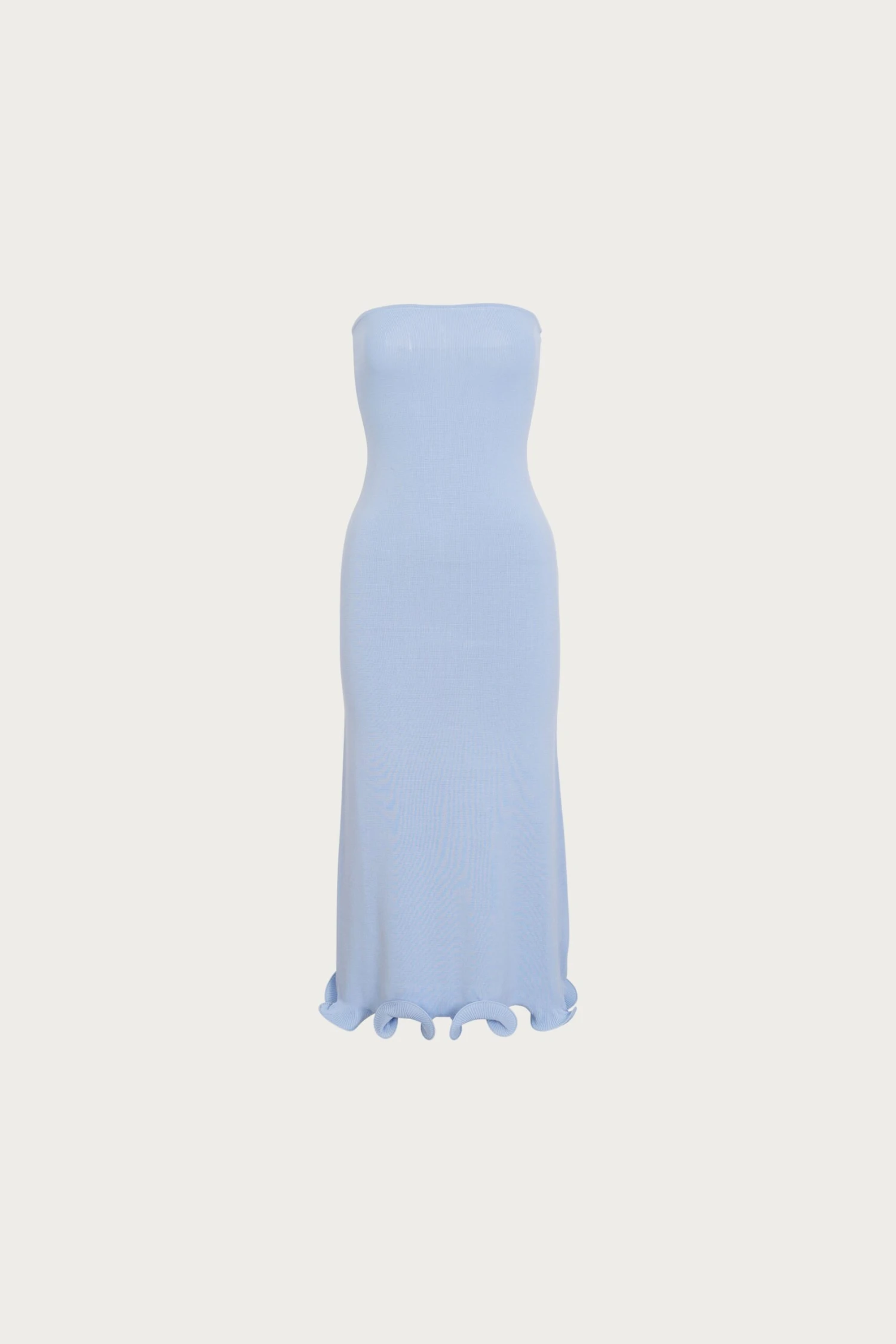 Ruffle Hem Strapless Dress (Light Blue)(Ruffle Hem Strapless Dress Baby Blue) 3 Ruffle Hem Strapless Dress (Light Blue)(Ruffle Hem Strapless Dress Baby Blue)