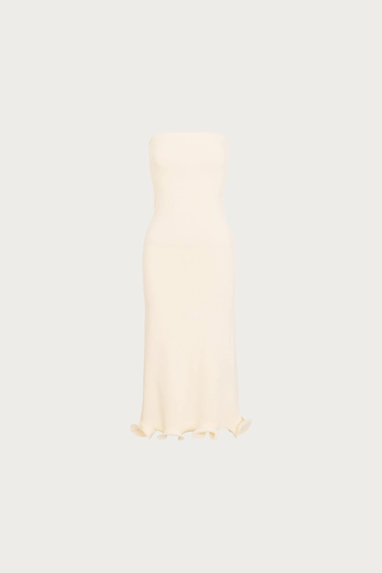 Ruffle Hem Strapless Dress (Cream)(Ruffle Hem Strapless Dress Cream) 3 Ruffle Hem Strapless Dress (Cream)(Ruffle Hem Strapless Dress Cream)