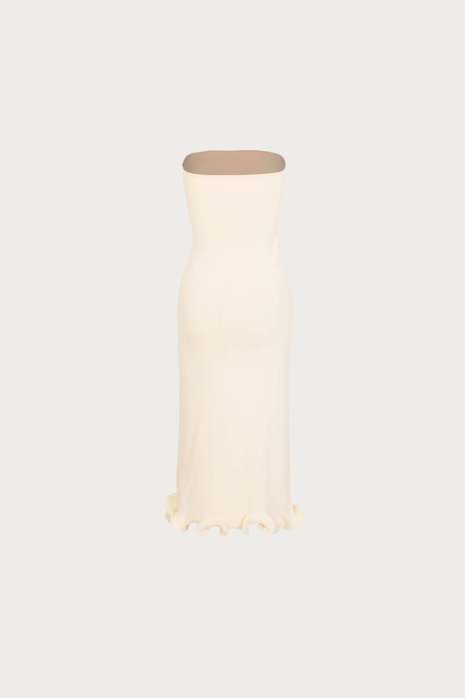 Ruffle Hem Strapless Dress (Cream)(Ruffle Hem Strapless Dress Cream) 4 Ruffle Hem Strapless Dress (Cream)(Ruffle Hem Strapless Dress Cream) - Image 2