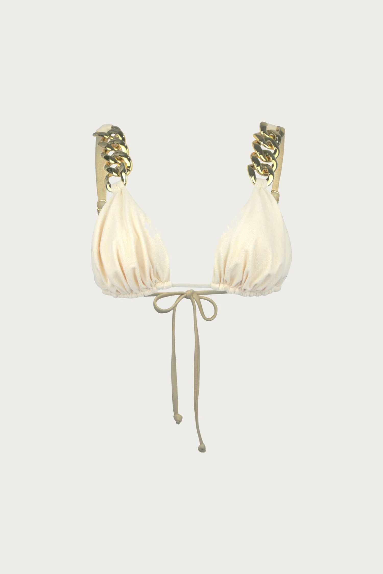 Gold Chain Triangle (Faux Suede Cream)(Blake Triangle Top Faux Suede Cream) 3 Gold Chain Triangle (Faux Suede Cream)(Blake Triangle Top Faux Suede Cream)