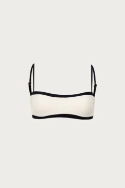 Bandeau Top (Faux Suede Cream/Black)(Bandeau Top Faux Suede Cream Black)