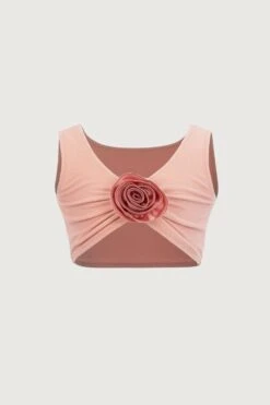 Rose Tank Top (faux Suede Blush/blush)(Rose Tank Top Faux Suede Blush Blush)