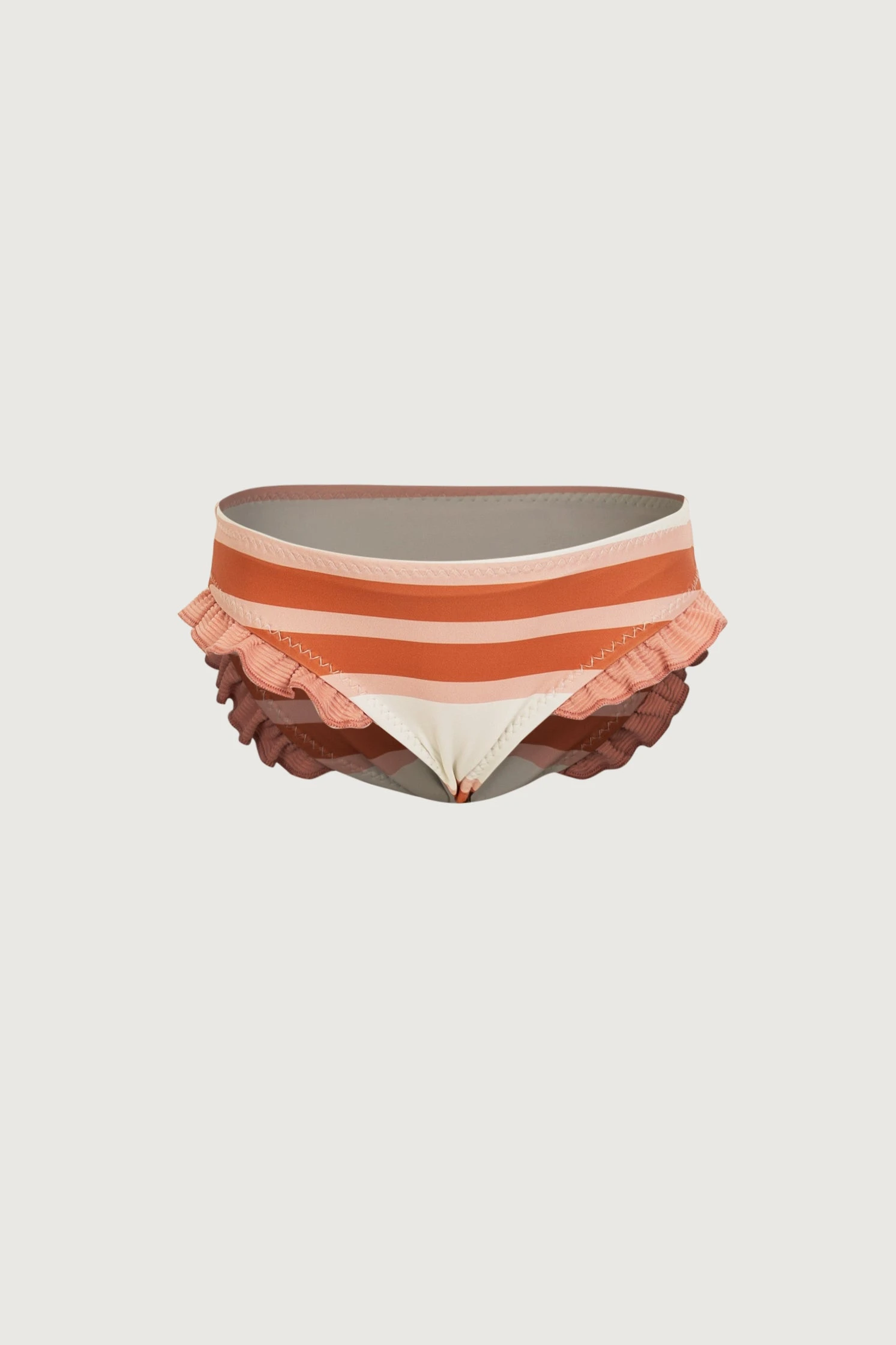 Ruffle Brief Bottom (cream Camel Blush Stripe/blush)(Mini Me Bottom Cream Camel Blush Stripe Ribbed Blush) 3 Ruffle Brief Bottom (cream Camel Blush Stripe/blush)(Mini Me Bottom Cream Camel Blush Stripe Ribbed Blush)
