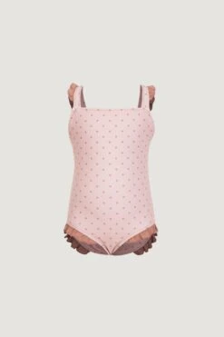 Ruffle One Piece (blush Camel Polka Dot/camel)(Ruffle One Piece Blush Camel Polka Dot Camel)