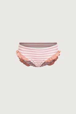 Ruffle Brief Bottom (blush Stripe/blush)(Ruffle Brief Bottom Blush Stripe Blush)