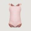 Ruffle One Piece (blush Stripe/blush)(Ruffle One Piece Blush Stripe Blush) -SAME FAHION STORE 24.03.17 8073 34copy
