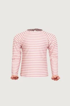 Ruffle Rashguard (blush Stripe/blush)(Ruffle Rashguard Blush Stripe Blush)