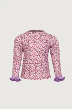Ruffle Rashguard (mini Floral/purple)(Ruffle Rashguard Mini Floral Purple)