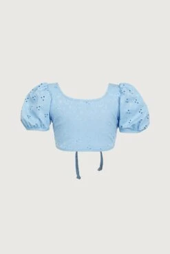 Puff Sleeve Top (blue Eyelet)(Puff Sleeve Top Blue Eyelet) -SAME FAHION STORE 24.03.17 8219 99
