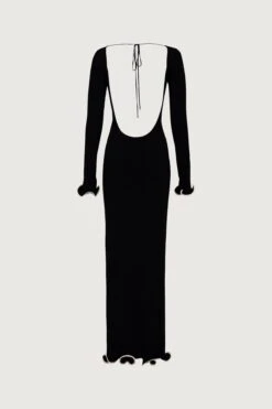 Ruffle Hem Maxi Dress (Black/Cream)(Ruffle Hem Maxi Dress Black Cream) -SAME FAHION STORE 24.06.16 8718 1