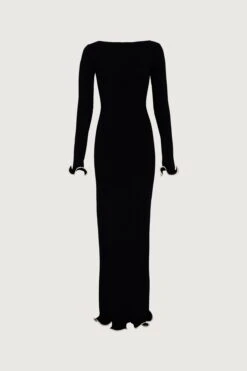 Ruffle Hem Maxi Dress (Black/Cream)(Ruffle Hem Maxi Dress Black Cream)