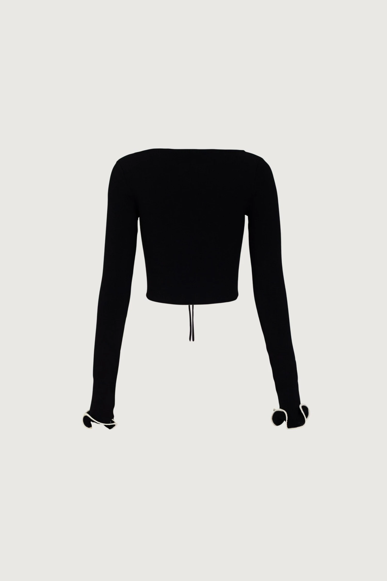 Ruffle Hem Top (Black/Cream)(Ruffle Hem Top Black Cream) 8 Ruffle Hem Top (Black/Cream)(Ruffle Hem Top Black Cream) - Image 6