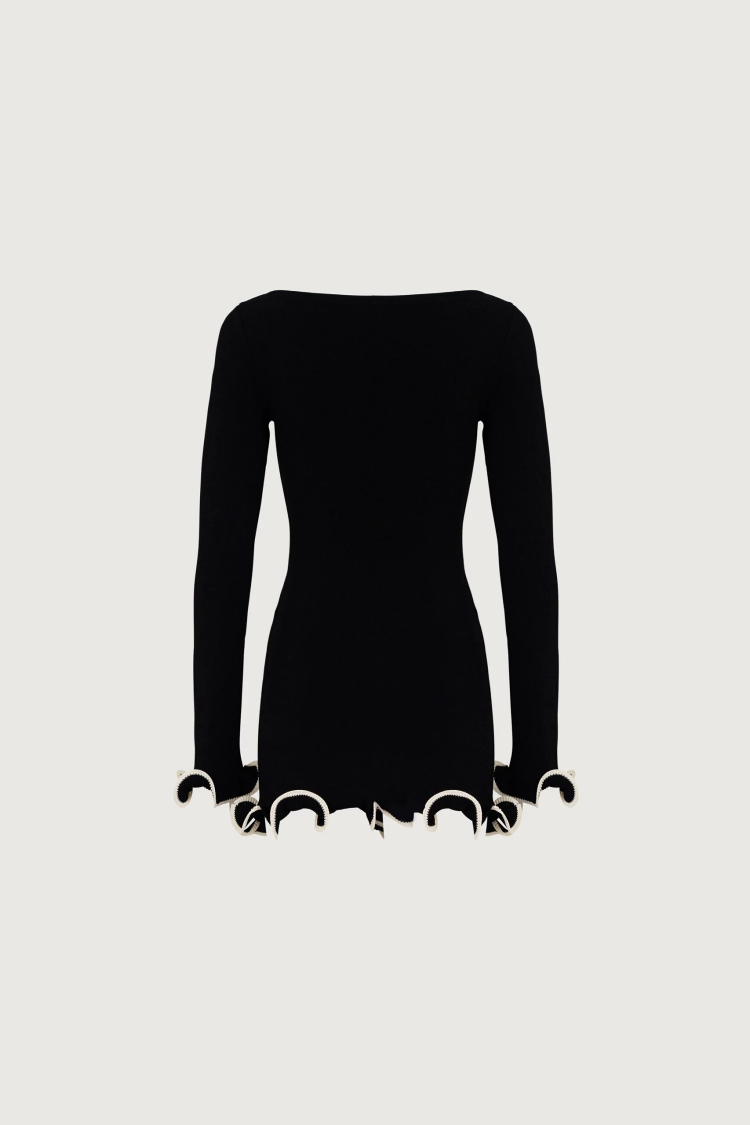 Ruffle Hem Mini Dress (Black/Cream)(Ruffle Hem Mini Dress Black Cream) 8 Ruffle Hem Mini Dress (Black/Cream)(Ruffle Hem Mini Dress Black Cream) - Image 6