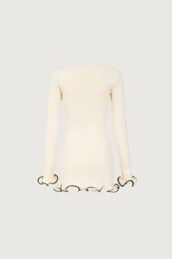 Ruffle Hem Mini Dress (Cream/Black)(Ruffle Hem Mini Dress Cream Black) 11 Ruffle Hem Mini Dress (Cream/Black)(Ruffle Hem Mini Dress Cream Black) -SAME FAHION STORE 24.06.16 8744 14copy