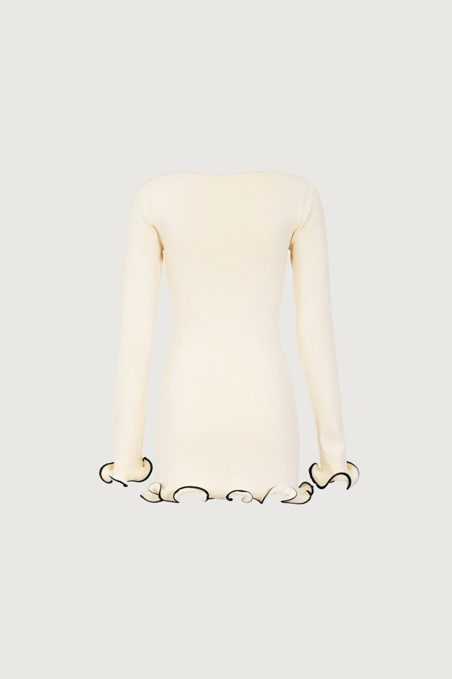 Ruffle Hem Mini Dress (Cream/Black)(Ruffle Hem Mini Dress Cream Black) 7 Ruffle Hem Mini Dress (Cream/Black)(Ruffle Hem Mini Dress Cream Black) - Image 5