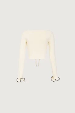 Ruffle Hem Top (Cream/Black)(Ruffle Hem Top Cream Black) -SAME FAHION STORE 24.06.16 8754 17copy