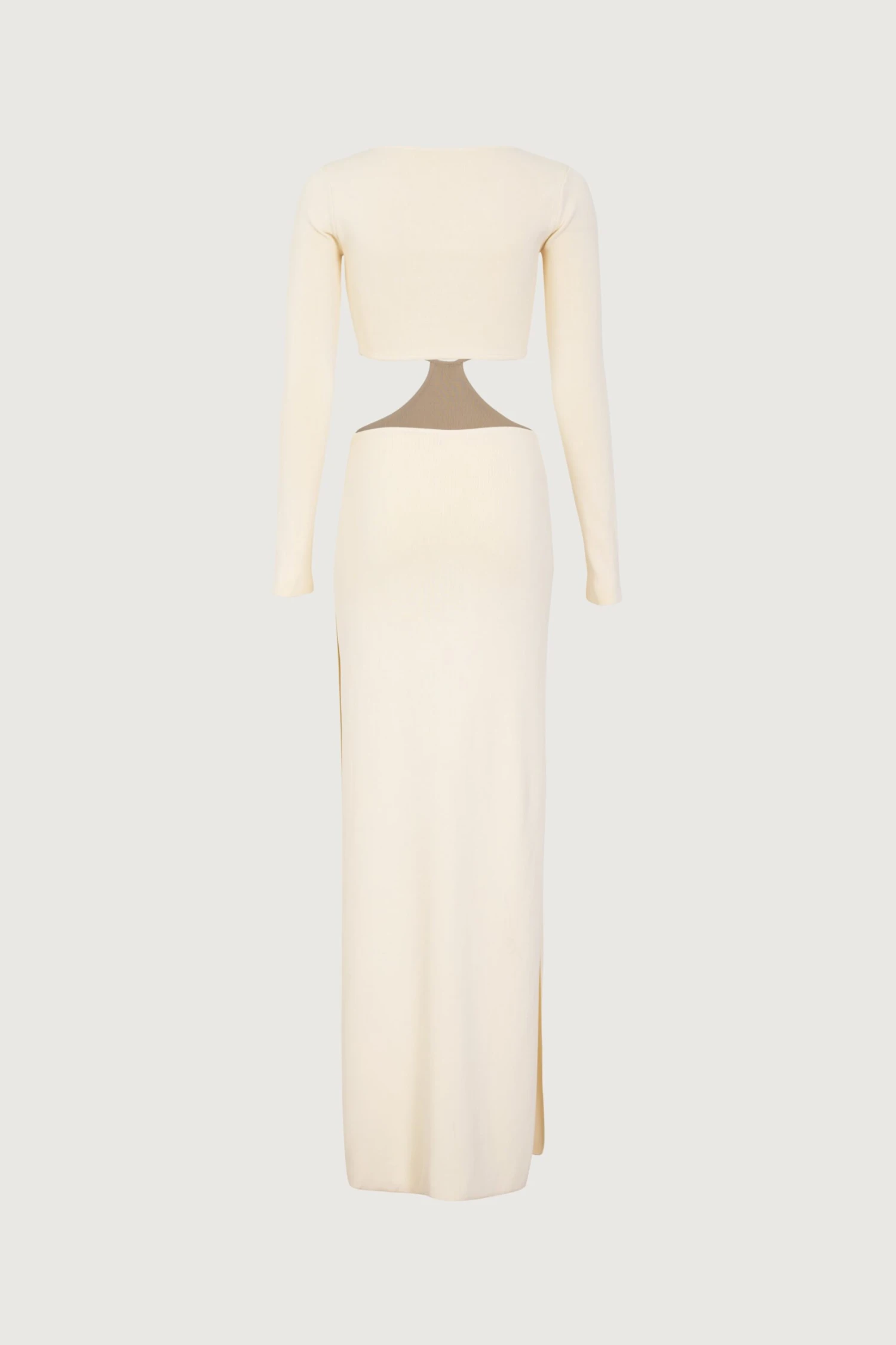 Long Sleeve Cut Out Maxi Dress (Cream)(Long Sleeve Cut Out Maxi Dress Cream) 8 Long Sleeve Cut Out Maxi Dress (Cream)(Long Sleeve Cut Out Maxi Dress Cream) - Image 6