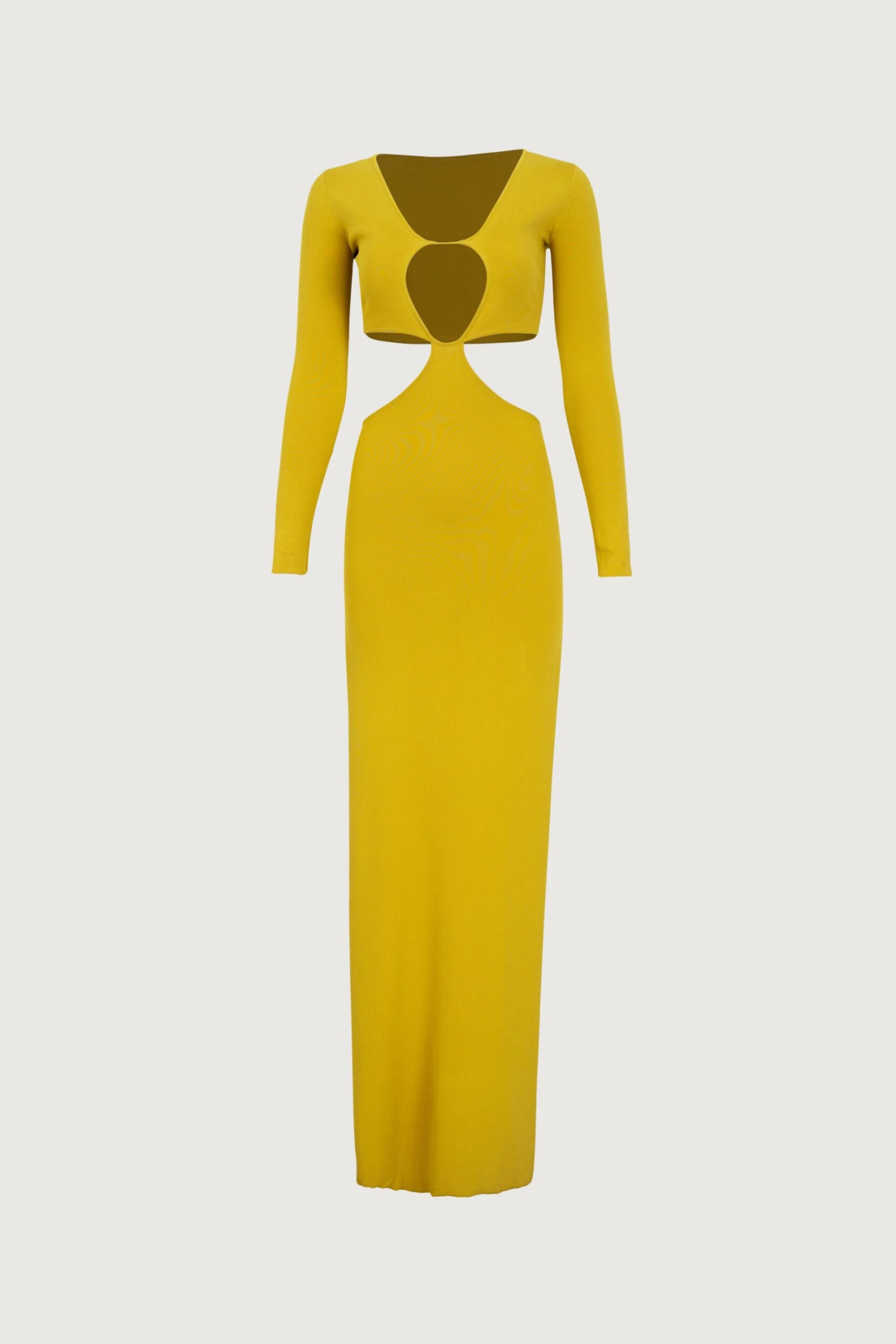Long Sleeve Cut Out Maxi Dress (Chartreuse)(Long Sleeve Cut Out Maxi Dress Chartreuse) 3 Long Sleeve Cut Out Maxi Dress (Chartreuse)(Long Sleeve Cut Out Maxi Dress Chartreuse)