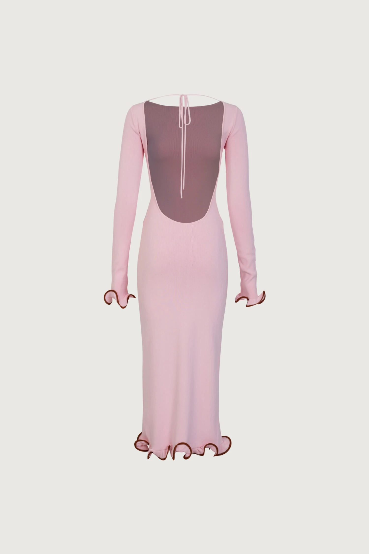 Ruffle Hem Midi Dress (Baby Pink)(Ruffle Hem Midi Dress Baby Pink) 9 Ruffle Hem Midi Dress (Baby Pink)(Ruffle Hem Midi Dress Baby Pink) - Image 7