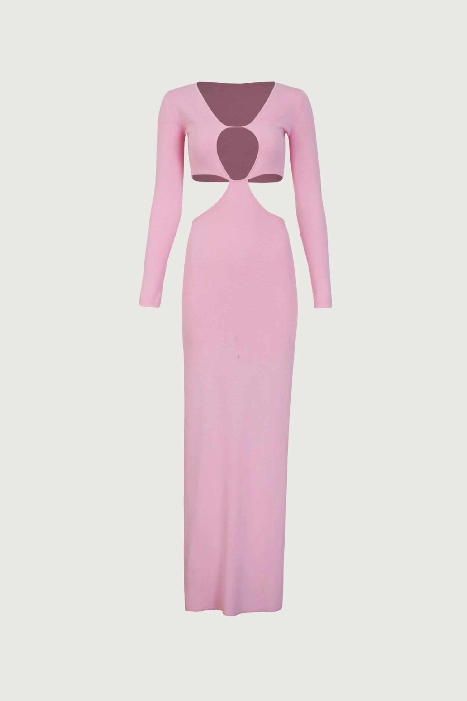 Long Sleeve Cut Out Maxi Dress (Baby Pink)(Long Sleeve Cut Out Maxi Dress Baby Pink) 3 Long Sleeve Cut Out Maxi Dress (Baby Pink)(Long Sleeve Cut Out Maxi Dress Baby Pink)