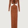 Long Sleeve Cut Out Maxi Dress (Mocha Lurex)(Long Sleeve Cut Out Maxi Dress Mocha Lurex) -SAME FAHION STORE 24.06.16 8802 36 2cfe4046 a171 4348 ab56 60f9280ade68