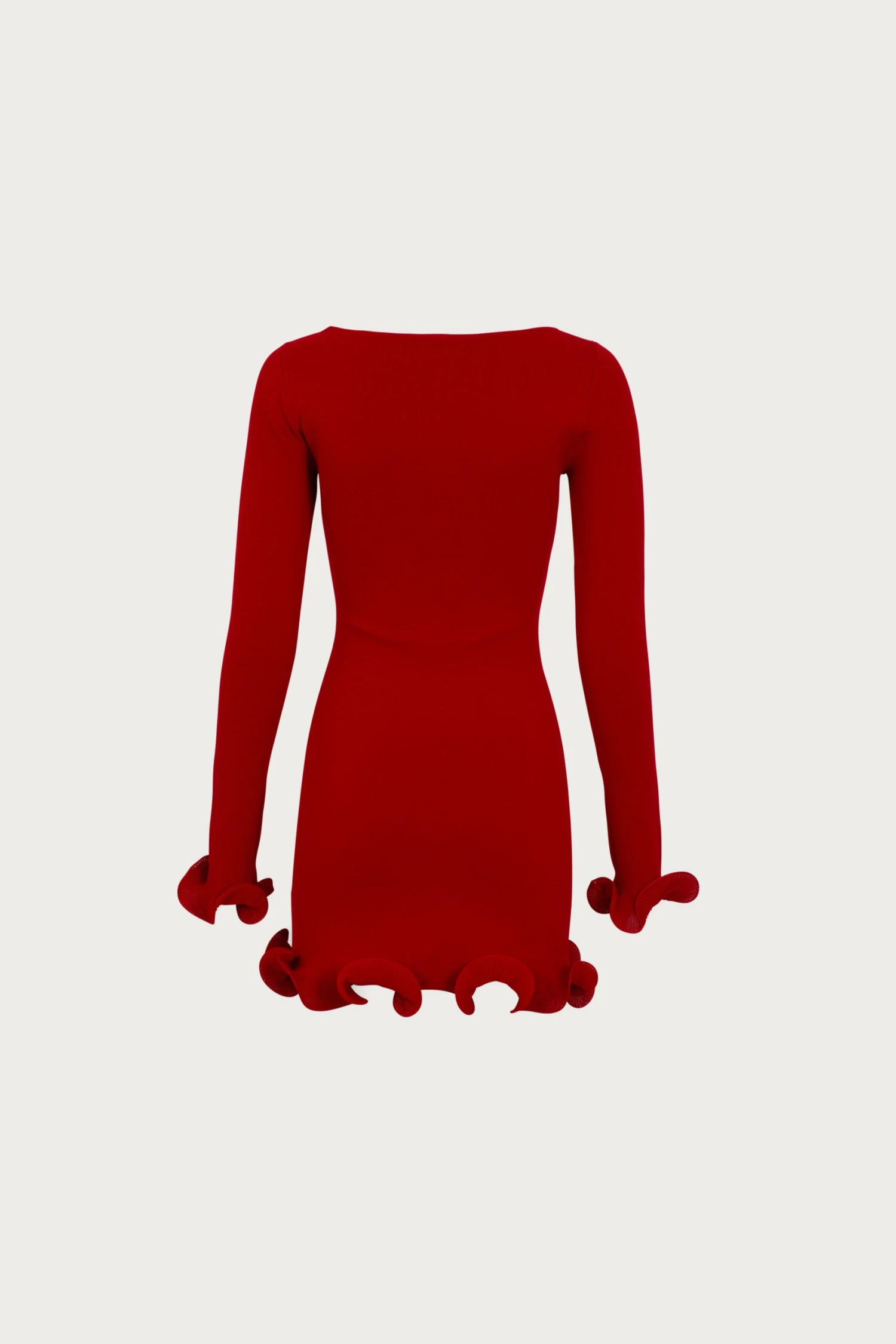 Ruffle Hem Mini Dress (Red)(Ruffle Hem Mini Dress Red) 8 Ruffle Hem Mini Dress (Red)(Ruffle Hem Mini Dress Red) - Image 6