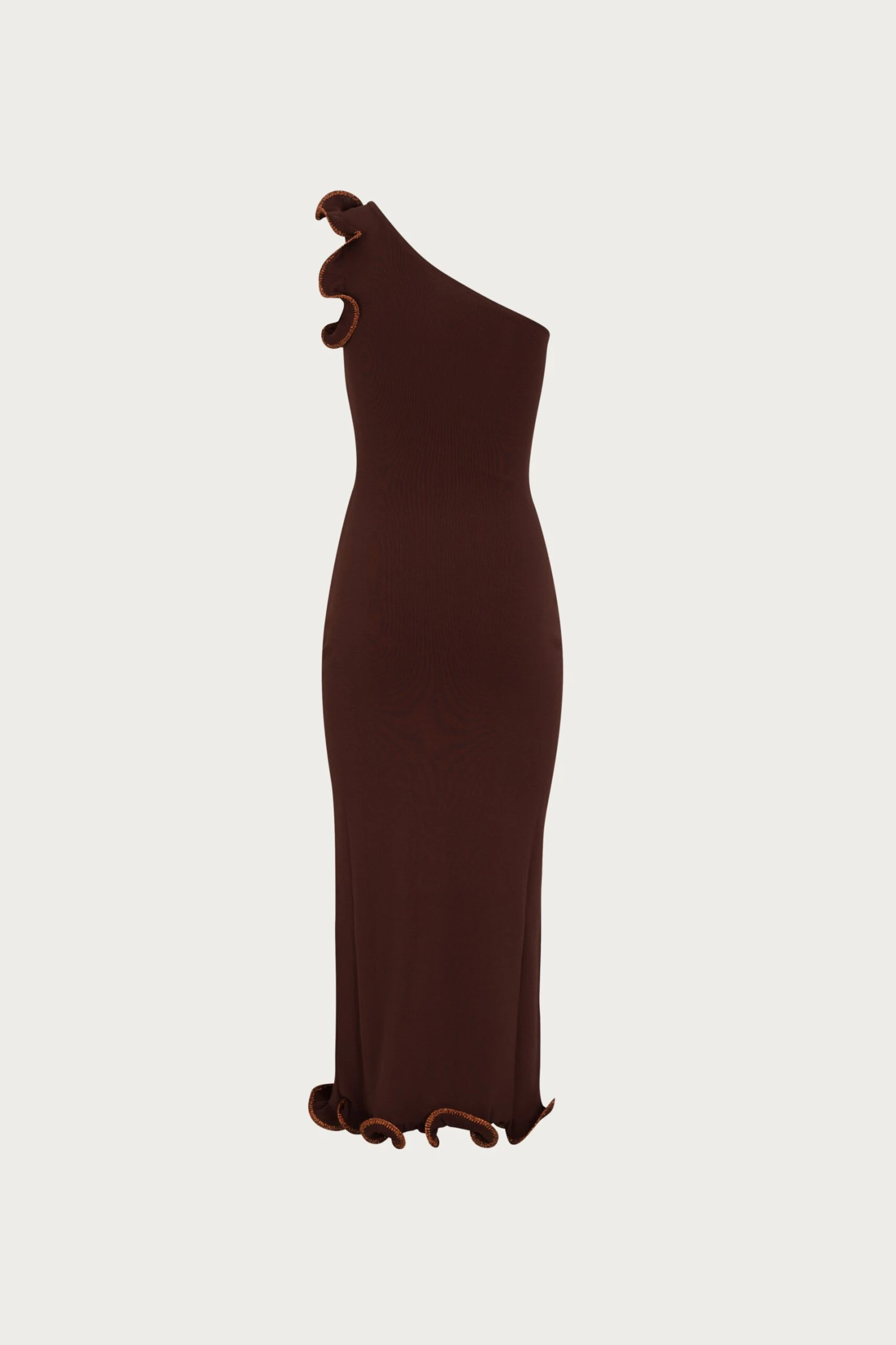 Ruffle Hem One Shoulder Dress (Chocolate Brown/Brown Lurex)(Ruffle Hem One Shoulder Dress Chocolate Brown Brown Lurex) 8 Ruffle Hem One Shoulder Dress (Chocolate Brown/Brown Lurex)(Ruffle Hem One Shoulder Dress Chocolate Brown Brown Lurex) - Image 6