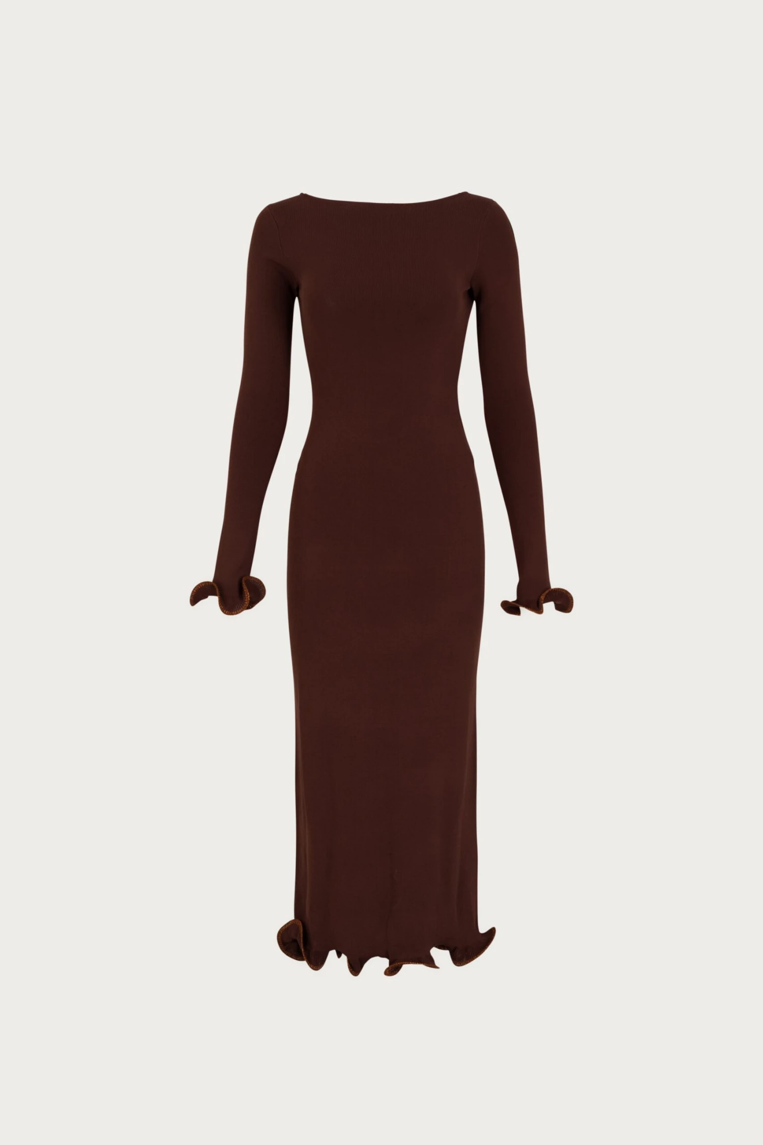 Ruffle Hem Midi Dress (Chocolate Brown/Brown Lurex)(Ruffle Hem Midi Dress Chocolate Brown Brown Lurex) 3 Ruffle Hem Midi Dress (Chocolate Brown/Brown Lurex)(Ruffle Hem Midi Dress Chocolate Brown Brown Lurex)