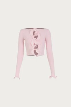 Ruffle Hem Top (Pale Pink)(Ruffle Hem Top Pale Pink)