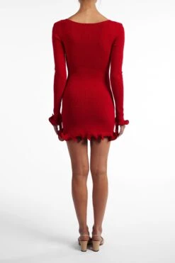 Ruffle Hem Mini Dress (Red)(Ruffle Hem Mini Dress Red) 12 Ruffle Hem Mini Dress (Red)(Ruffle Hem Mini Dress Red) -SAME FAHION STORE Ecomm2025 107