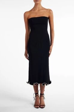 Ruffle Hem Strapless Dress (Black/Cream)(Ruffle Hem Strapless Dress Black Cream) 10 Ruffle Hem Strapless Dress (Black/Cream)(Ruffle Hem Strapless Dress Black Cream) -SAME FAHION STORE Ecomm2025 121