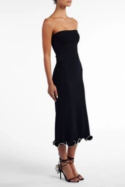 Ruffle Hem Strapless Dress (Black/Cream)(Ruffle Hem Strapless Dress Black Cream) 11 Ruffle Hem Strapless Dress (Black/Cream)(Ruffle Hem Strapless Dress Black Cream) -SAME FAHION STORE Ecomm2025 122