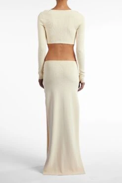 Long Sleeve Cut Out Maxi Dress (Cream)(Long Sleeve Cut Out Maxi Dress Cream) 12 Long Sleeve Cut Out Maxi Dress (Cream)(Long Sleeve Cut Out Maxi Dress Cream) -SAME FAHION STORE Ecomm2025 129